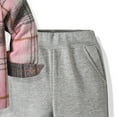 thumbnail image 4 of newwalpole Toddler Baby Boy Clothes Plaid Long Sleeve Hoodie Sweatshirt + Pants 2pcs Boys Outfit Set Pink for Size 4-5 Years, 4 of 5