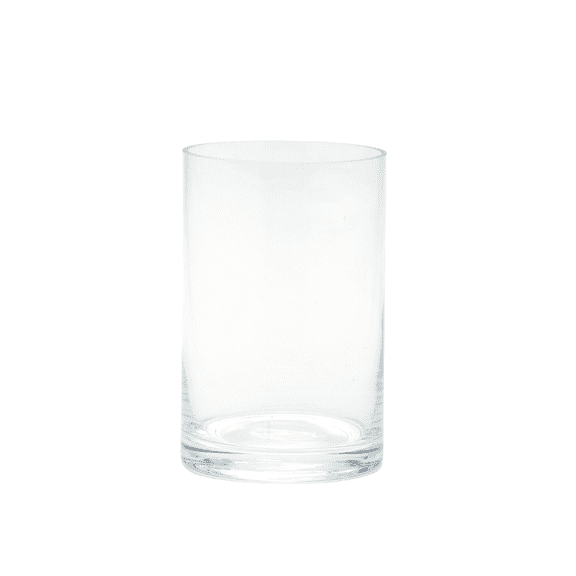 CC Home Furnishings Hand Blown Cylindrical Glass Candle Holder - 6" - Clear