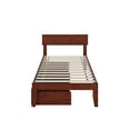 thumbnail image 5 of AFI Boston 14" Twin Wood Platform Bed Frame with Set of 2 Storage Drawers, Walnut, 5 of 6