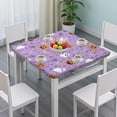 thumbnail image 3 of Purple Halloween Pattern Square Fitted Tablecloth with Elastic Edge,Square Table Cover,Washable Elastic Table Cover for Home Kitchen Party Decor 34"x34", 3 of 6