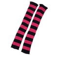 thumbnail image 2 of Naierhg Thermal socks 1 Pair Leg Socks Adorable Skin-friendly Multi-colored Fashion Striped Leg Warmers for Girl Black-Rose Red Stripe, 2 of 8