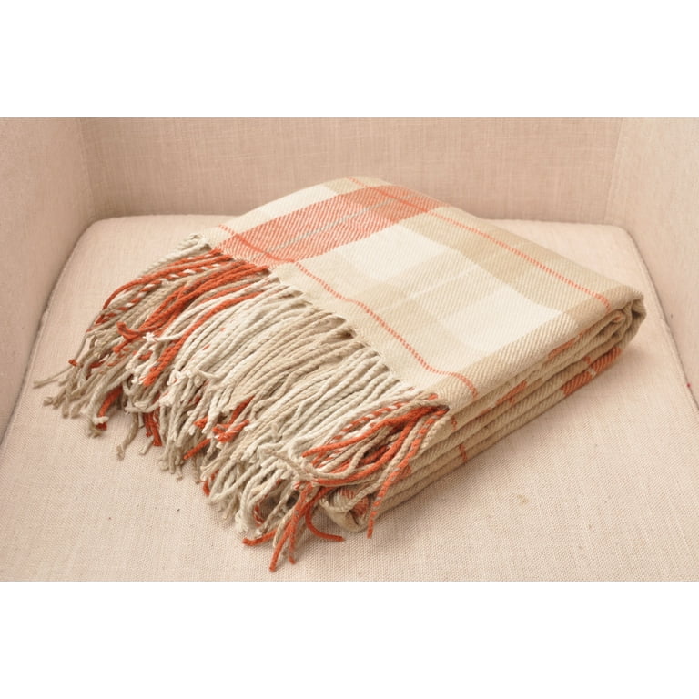 Orange check throw new arrivals