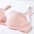 thumbnail image 4 of Conjunto De Sujetador Ajustable Rhinestone Ropa Interior Reunir Sexy Brillante Transpirable Sujetador Push Up Para Mujer Con Estampado De Letras Lencería V，lencería sexy para mujerpangjing, 4 of 4