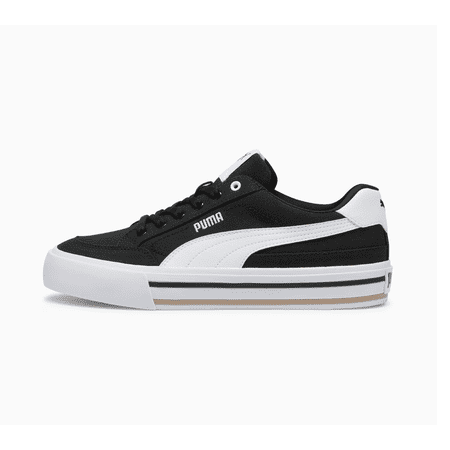 Puma Court Classic Vulcanized Formstrip, Black/White, Men's Size: 10.5