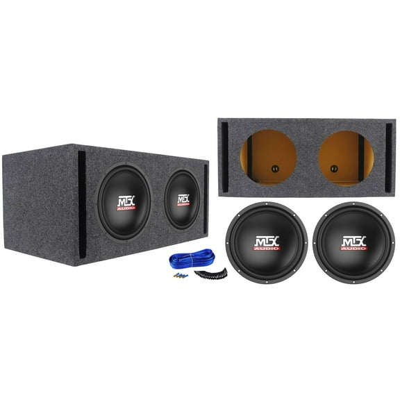 2) MTX Terminator TN12-02 12” 800w Car Audio Subwoofers Vented Sub Box Enclosure