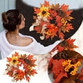 thumbnail image 3 of ThanksgivingHalloween Decorations Simulation Sunflower Wreath PVC Material for Wall and Door Hanging, 3 of 8