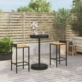 thumbnail image 1 of vidaXL 3 Piece Garden Bar Set Black Poly Rattan&Solid Wood Acacia, 1 of 4