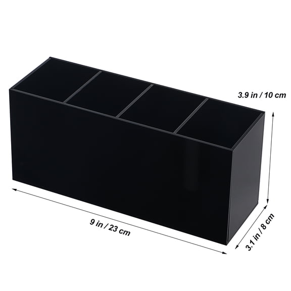 Amosfun Clear Acrylic Desk Pen Organizer with Divided Compartments for Office Supplies