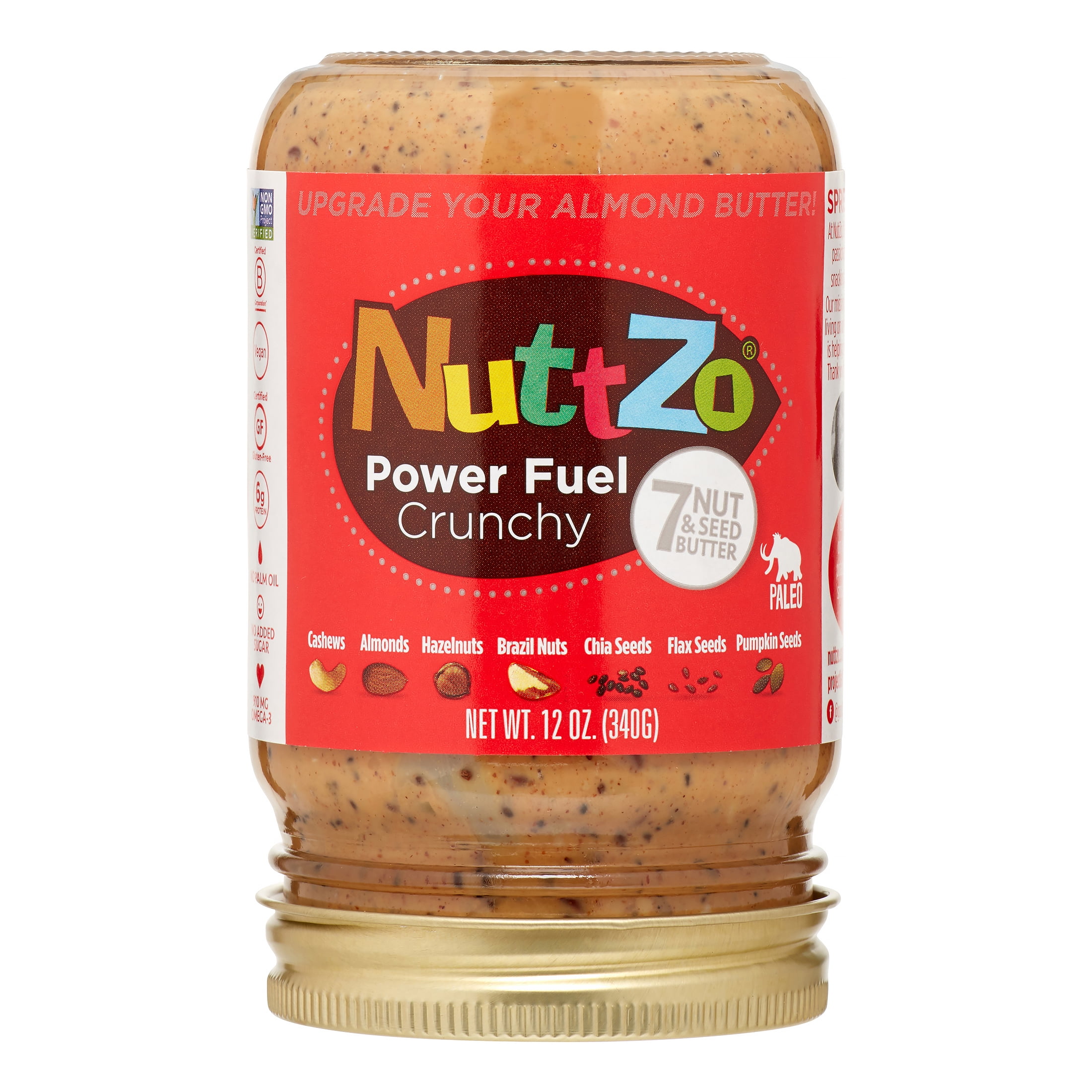 NuttZo Power Fuel Seven Nut & Seed Butter, Crunchy, 12 Oz, 1 Count