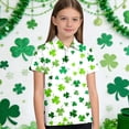 thumbnail image 3 of WOYY Boys St. Patrick's Day Polo Shirt Summer Casual Clover Short Sleeve Shirt, Sizes 3-14, 3 of 5