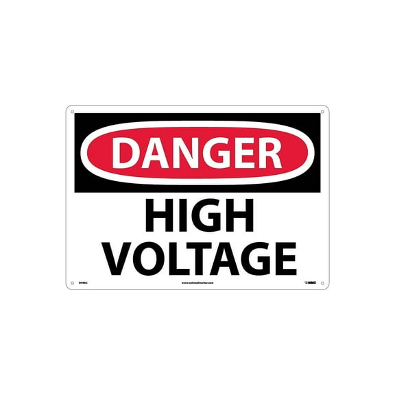 National Marker High Voltage 14X20 .040 Aluminum Danger Sign D49AC