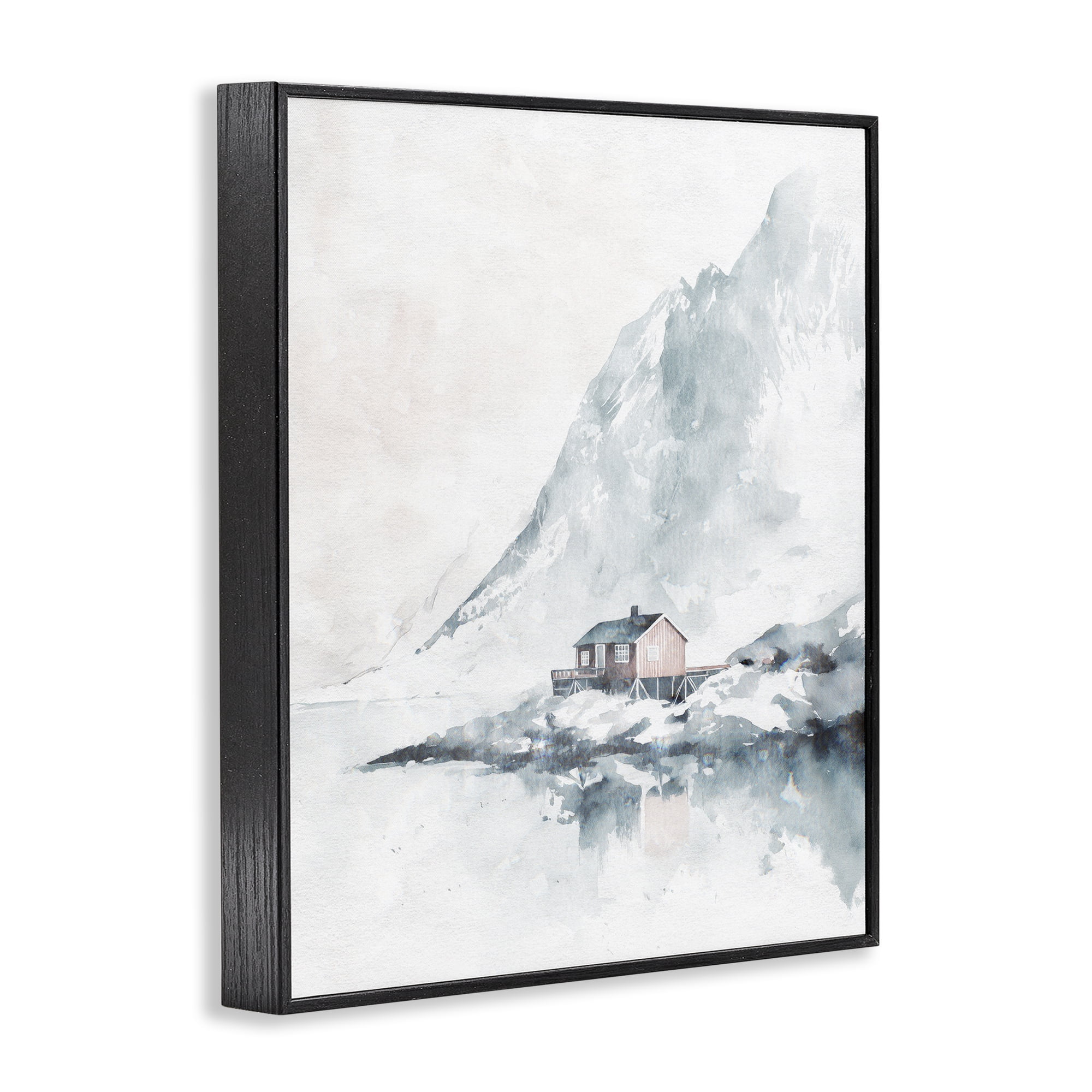Stupell Industries Snow Shelter Watercolor Black Framed Giclee Art, design by Svetlana Aleynikova