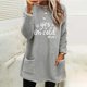 thumbnail image 2 of Gibobby Sudadera Navidad mujer Sudadera informal de manga larga con cuello redondo y estampado de para mujer, Top holgado de felpa con bolsillo(Gris,M), 2 of 4