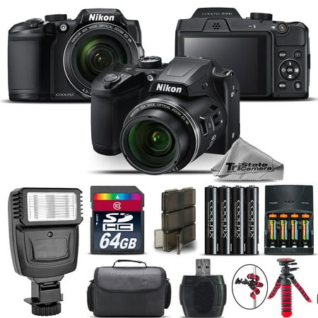 Slr Nikon Coolpix - Nikon COOLPIX B500 Camera 40x Optical Zoom + Flash + Case - 64GB Kit Bundle