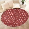 thumbnail image 4 of Red Christmas Snowflake Pattern Round Blanket,Comfortable Soft Flannel Throw Blanket,All Season,Warm Lightweight Blankets for Sofa Bed Couch Living Room Chair 47"x47", 4 of 5