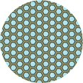 thumbnail image 1 of Ahgly Tapis Rond Lavable en Machine Intérieur Transitionnel Bleu Lagon, 5 Pieds Rond, 1 of 7