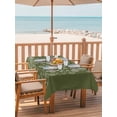 thumbnail image 2 of Outdoor Tablecloths with Umbrella Hole & Zipper, Japanese 60 x102 Inch Rectangle Tablecloths, Green Rustic Retro Pastoral Floral Leaves Waterproof Table Cloth, Patio/Pool/Picnic Table Covers, 2 of 8