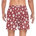 thumbnail image 2 of FORMRS Mens Swim Trunks Mesh Liner Quick Dry Casual Beach Board Shorts with Pockets, Sizes S-2XL, Red Cartoon Paws Pattern, 2 of 9