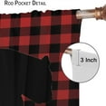 thumbnail image 6 of Plaid Bear Blackout Curtains Rustic Red Black Buffalo Plaid Bear Silhouettes Vintage Farmhouse Wildlife Art Print for Bedroom Living Room Bathroom Decor Rod Pocket Window Drape 84x84in, 6 of 6