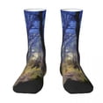 thumbnail image 3 of Sunset Forest Print Socks Korean Stockings Autumn Anti Bacterial Socks High Quality Desi, 3 of 7