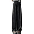 thumbnail image 2 of pstuiky Wide Leg Yoga Pants, Women Solid Color High Waist Baggy Pants Business Loose Flowy Plus Size Lounge Trousers Cargo Pants Gift for Women Black XL, 2 of 6