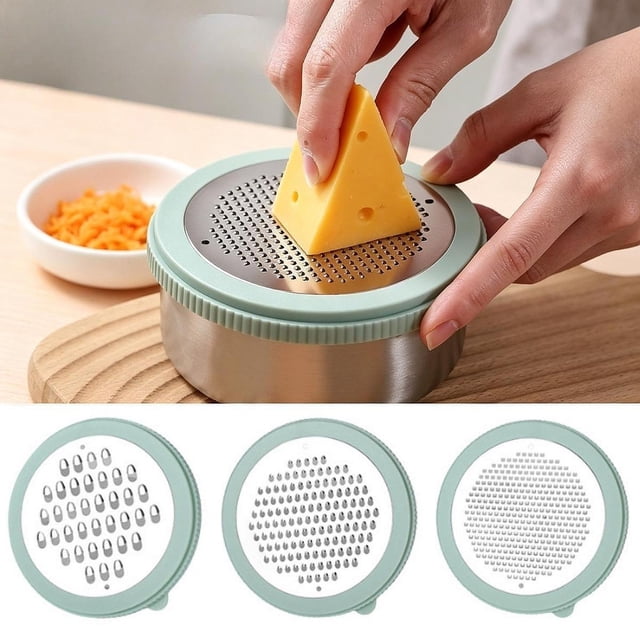 Rallador de queso con recipiente y tapa, rallador de alimentos versátil, de , picador manual para cítricos, verduras, y quesos.