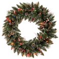thumbnail image 1 of Vickerman B166332 Pointe de Neige & Berry Dural-Lit Couronne avec Lumières Multicolores & 44; 30 Po., 1 of 1