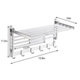 thumbnail image 2 of Towel Rack Bathroom Hotel Wall Mounted Rail Holder Adjustable W/Hooks&Swing Arm, 2 of 10