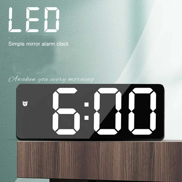 Alarm Clock Digital Electronic Bedroom Bedside Temperature Display Thermometer Snooze Portable Desktop Date Calendar Household Type 10