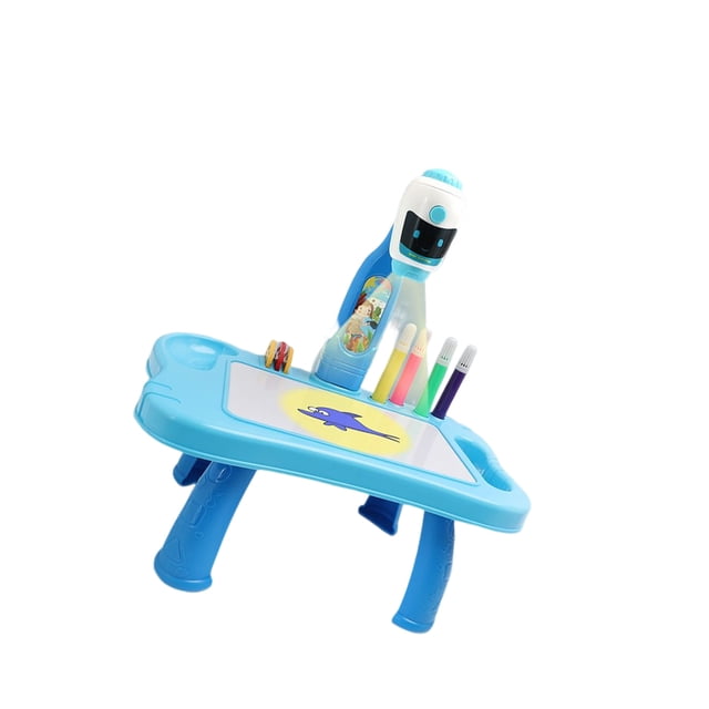 Bewildely Proyector ABS para niños, de dibujo artístico, repuesto portátil, tablero de pintura con educativo, juguete, regalo de Juguetes Educativos Azul