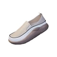 thumbnail image 3 of Zapatos casuales para mujer, zapatos para caminar, zapatos de plataforma, parte superior de PU, suela de goma suave Caqui, 3 of 9
