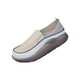 thumbnail image 3 of Zapatos casuales para mujer, elegantes zapatillas de plataforma suave con suela gruesa para caminar. Caqui, 3 of 9