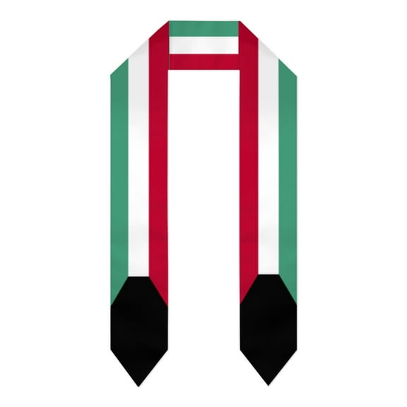 Kuwait Flag Thick Graduation Sash Stole Scarf Double Sided Honor Stole For Graduation Students Class Of 2024