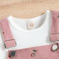 thumbnail image 5 of Mercatoo Toddler Baby Girls Overalls Set Knit 𝗥uffle Long Sleeve Pullover Shirts Adjustable Spaghetti Strap Cute Pants Outfit, 5 of 9
