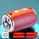 thumbnail image 3 of Altavoz Bluetooth portátil Herrnalise, altavoz estéreo LED panorámico de 360° con 6 modos, cancelación de ruido para casa, oficina y exteriores, color rojo, 3 of 5