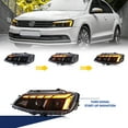 thumbnail image 2 of LED Headlights compatible with 2012- 2018 VW Volkswagen Jetta with Start Up Animation Sequential Indicator Front Lamp Demon Eyes, 2 of 5