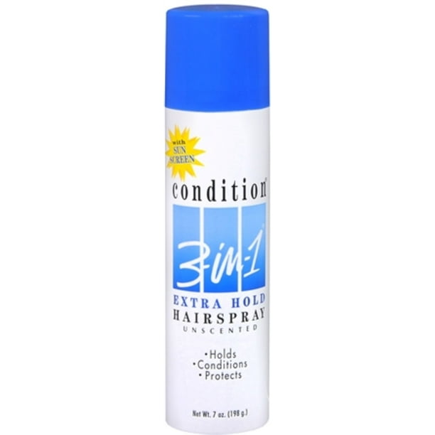 CONDITION 3In1 Hairspray Aerosol Extra Hold Unscented 7 oz (Pack of 3