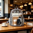 thumbnail image 7 of Backpack Clear PVC Stadium Approved Transparent See Through Book Bag Lightweight Waterproof 10.2in Sports Concert Travel Daypack by MPOISVA, 7 of 7
