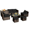 thumbnail image 2 of Costway 8PCS Patio Rattan Furniture Set  Space-Saving Storage Cushion Black cover, 2 of 10