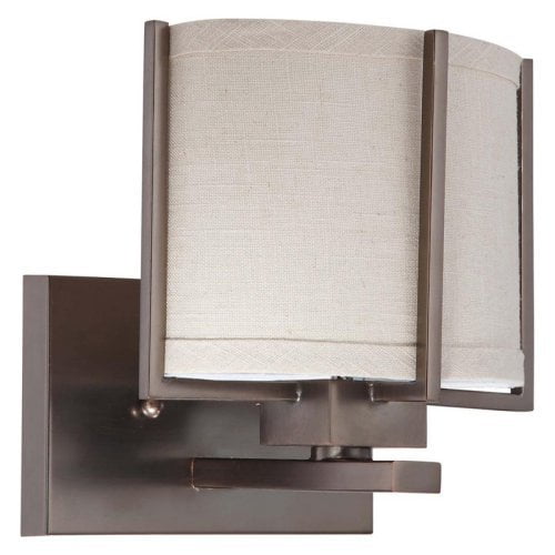 Nuvo 60/4041 Portia ES - 1 Light Vanity w/ Khaki Fabric Shade - (1) 13w GU24 Lamp Included
