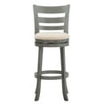 thumbnail image 3 of Weston Home Shapel Ladder Back 29"H Swivel Bar Stool, Antique Grey Finish, Beige Linen, 3 of 7