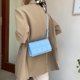 thumbnail image 3 of Bolso de hombro de color puro de PU con patrón de cuadros retro, bolsos pequeños (azul) Likrtyny Para estrenar, 3 of 8