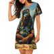 thumbnail image 2 of Balery Forest Meditating Gorilla Camisón de manga corta con cuello redondo para mujer, cómodo y elegante., 2 of 6
