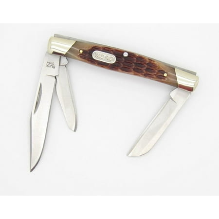 - BUCK 373 TRIO 3 BLADE BONE HANDLE MEDIUM STOCKMAN CADET FOLDING POCKET KNIFE NEW