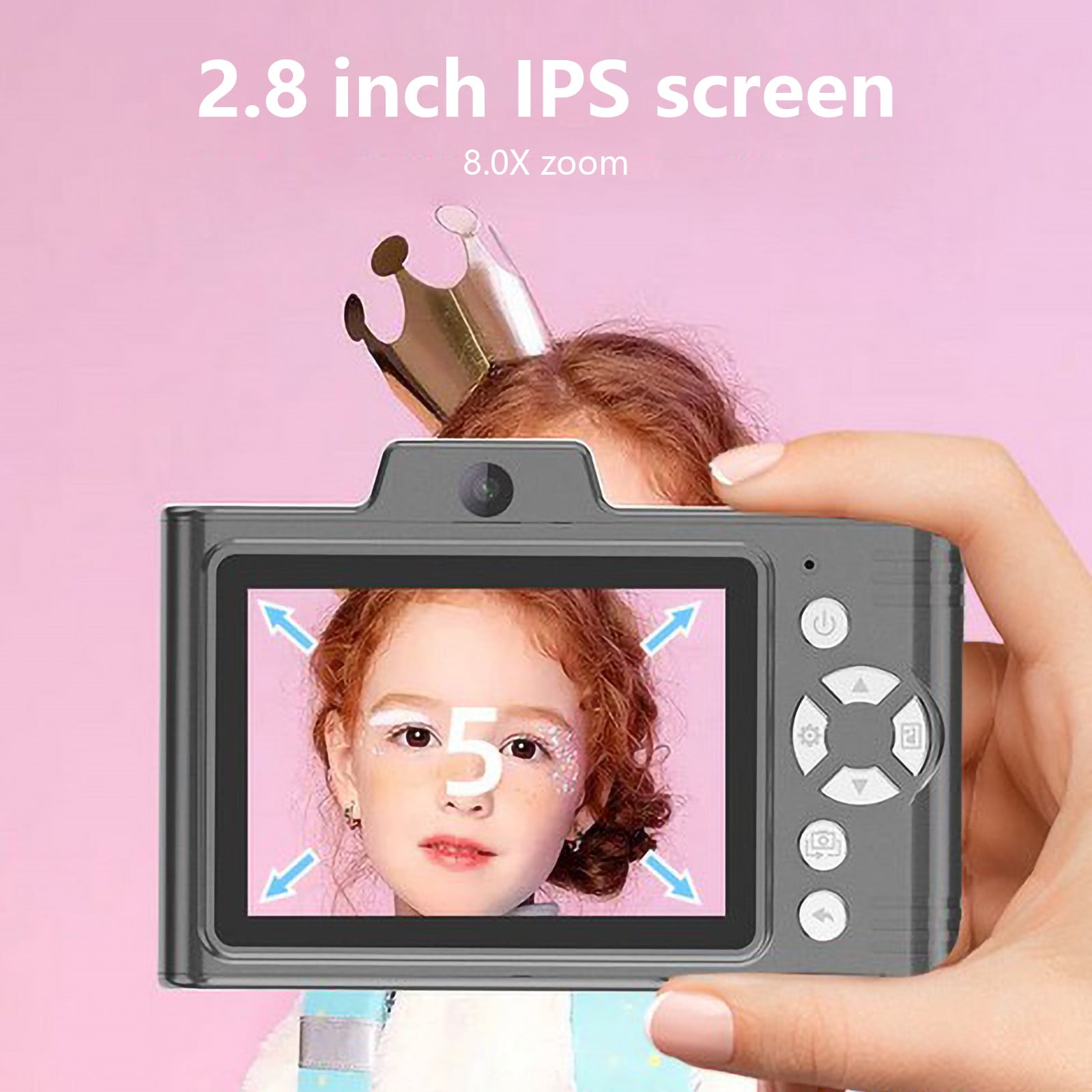 Yarino Digital Cameras for Photography Adults Digital Cameras 2.8-inch 4800W High-definition Large Screen 8X Digital Zoom Capables Of Photos Small Digital Motion Cameras,Dark Gray
