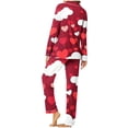 thumbnail image 3 of Moxiu Pajamas for Women Set Valentine's Day Long Sleeve Love Heart Print Satin PJ Sets Button-Down Pajama Sleepwear Loungewear 2025 Watermelon Red,M, 3 of 6