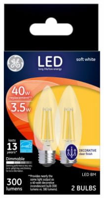 3.5w Ge 37420 Decorative 40w Replacement Led Light Bulb 4-Pack