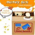 thumbnail image 2 of Hucha para robar dinero con gatos, alcancía para niños, hucha para ahorrar dinero, robo automático de dinero con habla inglesa, regalo creativo (gato de la suerte), 2 of 4
