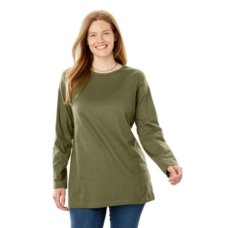 - Plus Size Crewneck Long Sleeve Perfect Tee