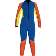 Boys Wetsuit, 2.5Mm Neoprene, One Piece Thermal Swimsuit Swimming Suit, UV Protection Sunsuit, for Surfing Kayaking Scuba Diving,Orange,L